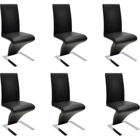 Sillas de comedor 6 unidades cuero sintético negro vidaXL (1/5)