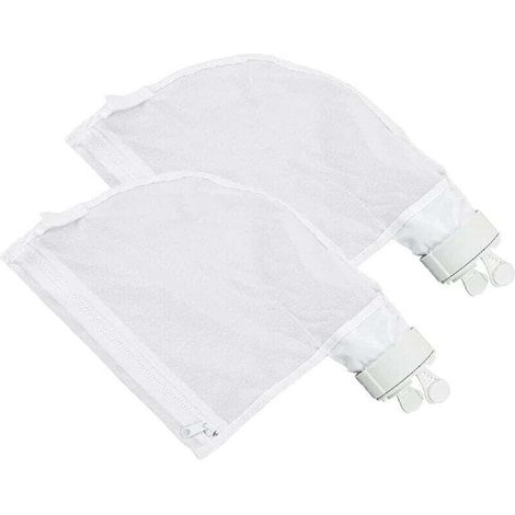Juego de 2 bolsas de filtro para limpiafondos Polaris 280 y 480, con cremallera y diseño ajustable, color blanco.