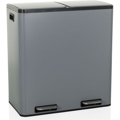 Abfallsammler / Mülltrennsystem Clean 13 - 60L (2x30L) Stahl grau hjh OFFICE