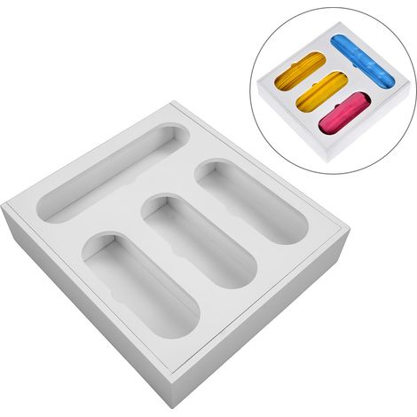 Boîte de rangement à fermeture automatique, boîte de rangement alimentaire en bambou pour tiroir de cuisine, boîte de rangement alimentaire en bambou blanc. (1/5)