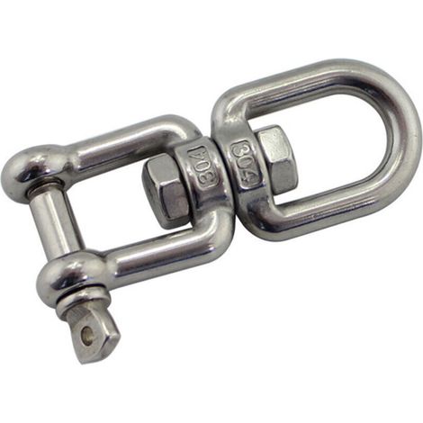 Pieces M8 Acier Inoxydable Double Extremite Crochet Oeil Pivotant Oeil Y Fourche Rotation Grillo Anneau Connecteur Pour Suspendre Sac De Sable Swing, Chaise Suspendue (1/4)