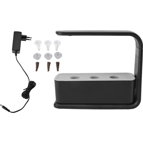 Kit de germinación de plantas para sistema hidropónico de interior con luz de cultivo de espectro completo y maceta hidropónica para el hogar y la cocina (enchufe europeo 100-240 V). (1/5)