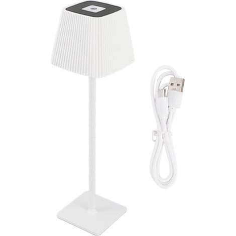 Ortviai Lampe de table rechargeable en métal blanc – 2000 mAh, design moderne et pliable, idéale pour bureau, chambre ou café (1/5)