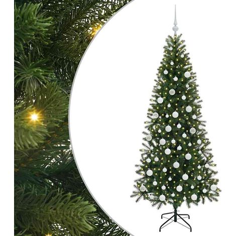Sapin de Noël  Arbre de Noël artificiel avec 300 LED Vert 180 cm PE et PVC (1/5)