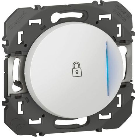 Poussoir simple - Avec voyant lumineux - Marquage cadenas - 6 A - Dooxie - 600017 - Legrand - Blanc