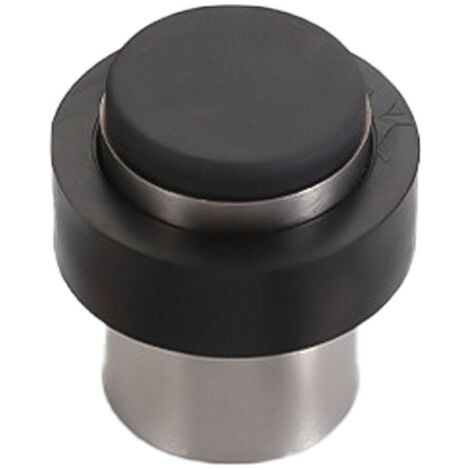 Bodenpuffer – Durchmesser 46 mm Silber eloxiertes Aluminium zum Anschrauben, Türstopper aus Edelstahl mit Gummi, Antikollision und geräuscharm (1/4)