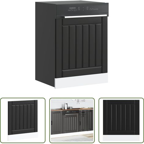 vidaXL Spülmaschine schützen -  Geschirrspülerblende Lucca Schwarz Holzwerkstoff (1/5)