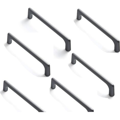 set of 6 furniture handles (grey) for the kitchen, bedroom and wardrobe.High quality enhances quality of life. (1/5)