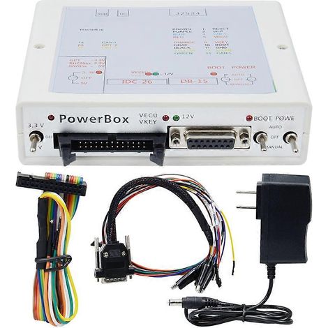 J-TAG pour K-TM FLASH via J2534 : programmateur ECU logiciel OBD, boîtier d'alimentation, 3 interrupteurs, prise US. (1/5)