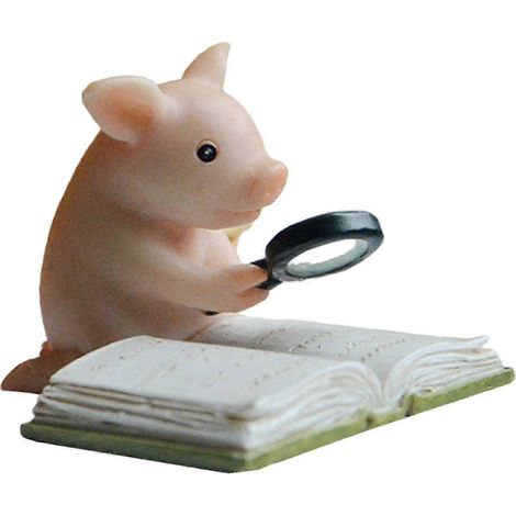 Miniaturfiguren Feengarten Schwein Harzstatue Dekorationskollektionen für Mikrolandschaften-Read Book (1/5)