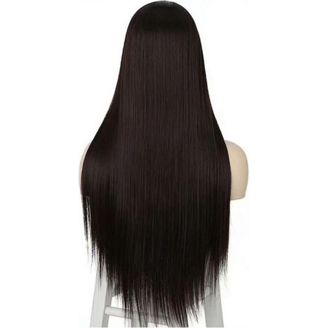 Perruque Longue et Lisse pour Femme 70 cm. Noire. 270 g. Fibres Synthétiques Douces et Naturelles. Confort Optimal. Entretien Facile (1/5)