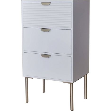 Chest of Drawer - Wood - L30 x W40 x H75 cm - White