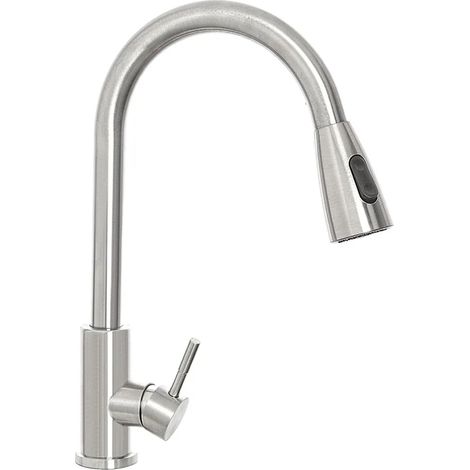 Miscelatore cucina spazzolato in acciaio inox con doccetta estraibile (1/3)