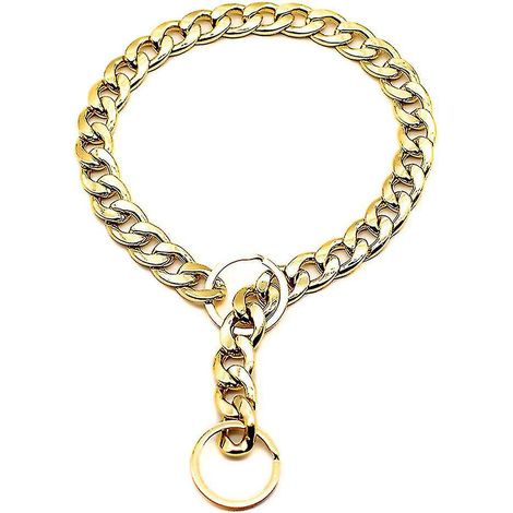 Collier de sécurité pour animaux de compagnie, chaîne épaisse dorée à maillons, réglable pour chien - 35 cm (1/4)