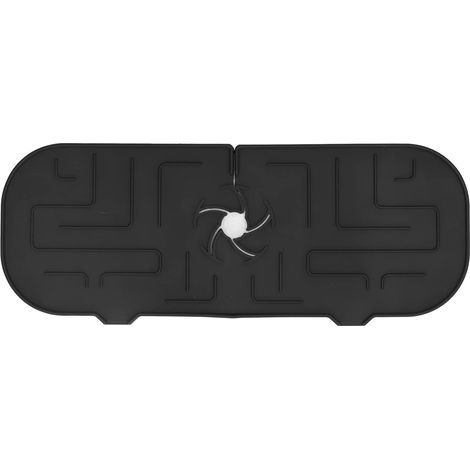 Poignée de robinet avec fonction de vidange, anti-goutte, réutilisable, protection anti-éclaboussures pour évier, durable, pour hôtel (noir)