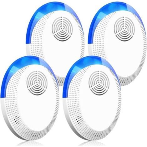 Répulsif antiparasitaire à ultrasons, pièges à souris anti-insectes électroniques 4 paquets pour l'intérieur, plug-in répulsif contre les moustiques et les araignées, répulsif efficace contre les rats (1/4)