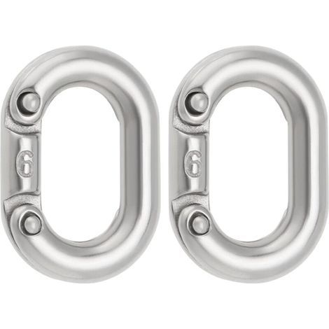 BUNTHAUS CSPARKV 4 Pièces 6mm Acier Inoxydable 316 Maillons Chaîne Connexion Fendus Connecteur Maillon Chaîne Robuste pour Connexion Chaîne 22x12mm Argent (1/5)