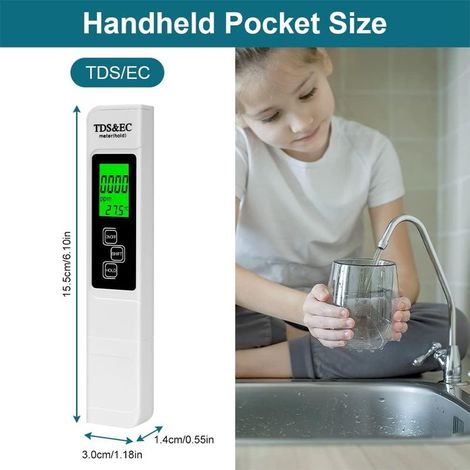 Wasserqualitätstester, 4-in-1 pH-Meter und TDS&EC-Temperaturmesser, pH-Meter mit LCD-Bildschirm, hohe Präzision, Auflösung 0,01, für Trinkwasser, Schwimmbäder, Aquarien (1/4)