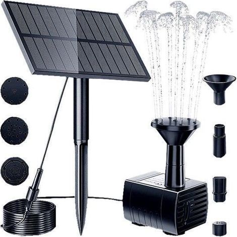 Pompe à eau solaire pour fontaine, bassin ou jardin avec câble de 3m (1/4)