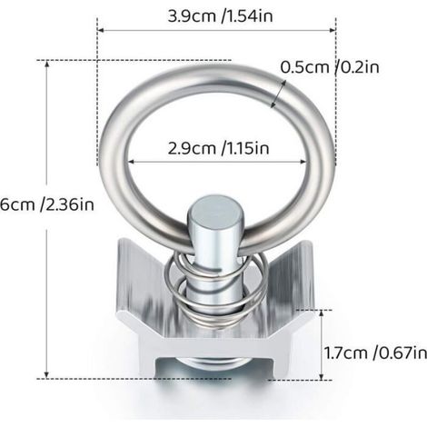 Pions d'arrimage aéronautiques - Lot de 6 - Acier haute résistance - Anneau intégré - Compatibilité universelle (1/4)