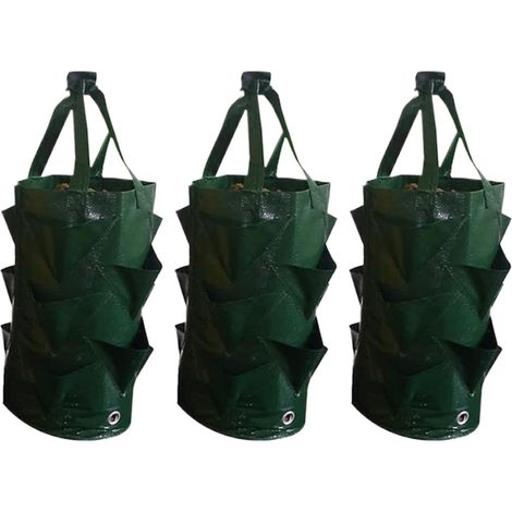 Générique Sacs de Culture pour fraisiers Kit de 3 jardinières Verticales pour Fraises 11,5 litres conteneurs pour Fleurs et Potager pour jardiniers Amateurs Balcon terrasse Jardin intérieur (1/5)