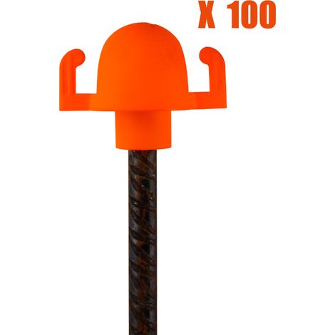 100 embouts de sécurité avec crochets pour fer à béton - 3320039 (1/3)