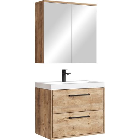 Set completo di mobili da bagno Florence 60 x 35 cm - Quercia castagna