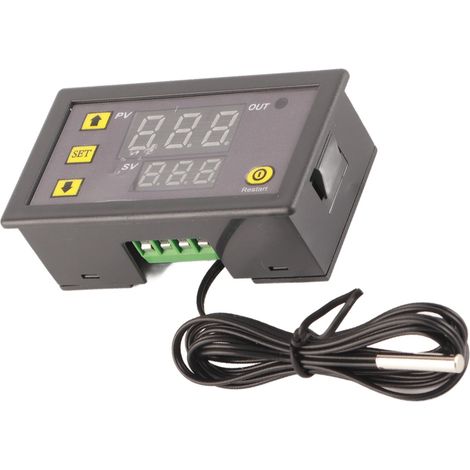 W3230 Contrôleur de température numérique à LED Thermostat Interrupteur Capteur Indicateur (DC12V) (1/5)
