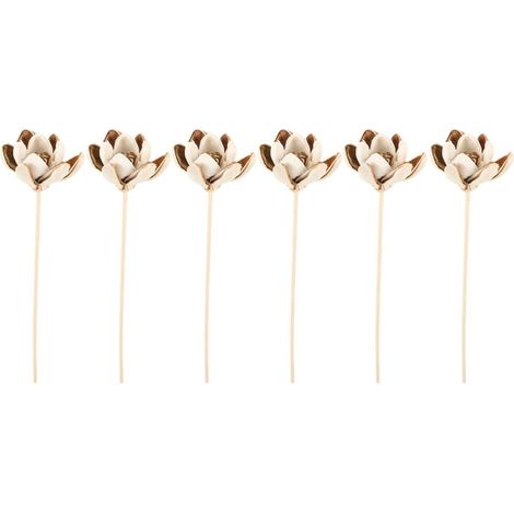 Bâtonnets Diffuseurs Parfumés en Papier Naturel et Bois Beige, 6 Pièces pour Diffusion D'arôme Élégante Salons et Chambres (1/5)