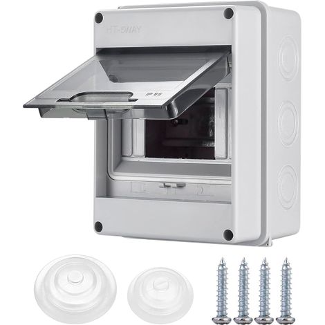 Cuadro estanco con carril DIN para 5 modulos IP65