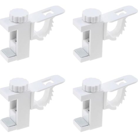 4 Pièces Support de Support de Pince Porte-Rideaux, Support De Support De Pince Porte-Rideaux, Barre Transversale Réglable Tringle à Rideaux Stockage De Serviette Crochet pour Organisateur (1/5)