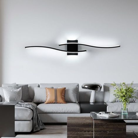 27W 3000LM LED Wall Light Indoor, Modern White LED Wall Sconces, 6500K Warm White Indoor Wall Lighting Fixture for Bedroom, Living Room, Hallway, Staircase (1/5)