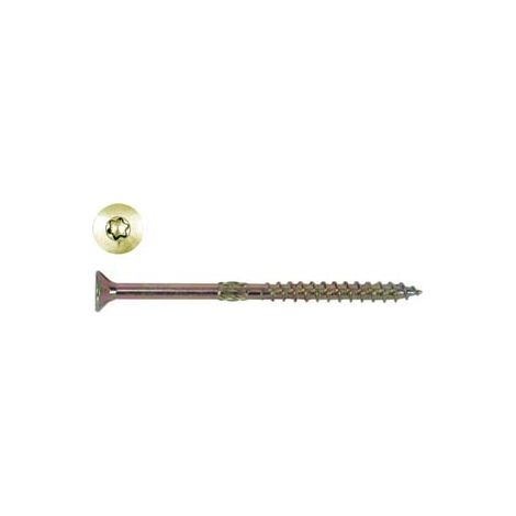 VITI TRUCIOLARE TESTA SVASATA TORX ACCIAIO ZINCATO GIALLO FM-WOOD PRO- - ø mm.8x240 filetto mm.100 - 50 pezzi FRIULSIDER