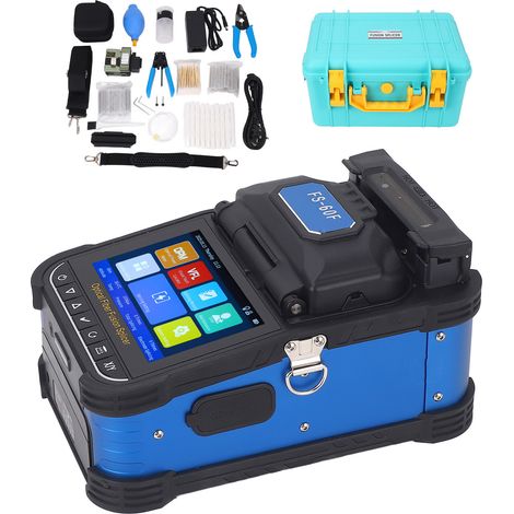 Épisseur de Fusion de Fiber optique Machine d'épissage de soudage automatique intelligente FTTH 5 pouces HD Kit de couperet d'écran tactile LCD FS-60F prise ue AC100-240V (1/5)