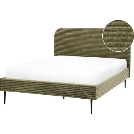 Letto matrimoniale velluto grigio piedi oro minimalista 160 x 200 cm Flayat