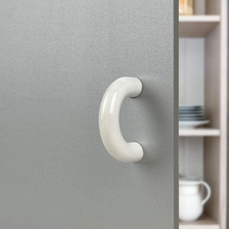 Ouvre&Déco – Poignée de meuble en plastique blanc 32mm – Finition lisse – Largeur 42mm – Hauteur 10mm – Pour tiroirs et placards