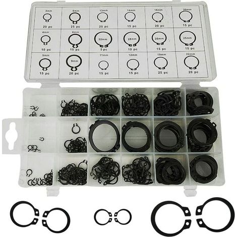 Caja surtida de anillos de retención FOREHILL, 300 piezas, 18 tamaños (1/5)