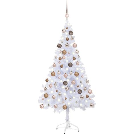 Sapin de Noël artificiel LED et boules/Arbre de Noël pour Déco 150 cm 380 branches -WYW95371 (1/5)