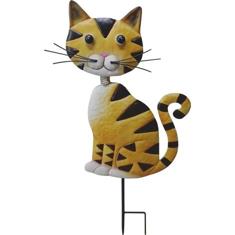 Dekoration MagicHome Mecco, Katze, Blech, zum Einstecken, 25,5x3,5x61 cm
