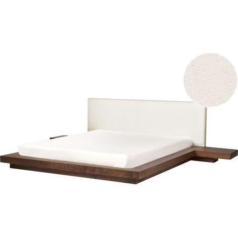 Bett mit Lattenrost Bouclé ZEN 180 x 200 cm Braune Esche (1/5)