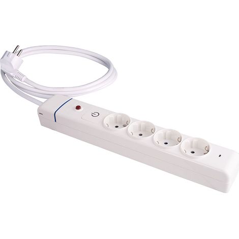 Verlängerungskabel mit 4 2-poligen + Erdungssteckdosen, 16A 250V Max. 3680W 850°C GWT 41ILSO Solera (1/2)
