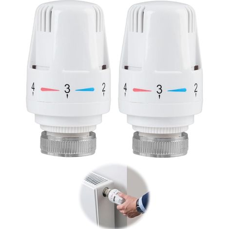 2 pièces M30 x 1,5 Tête Radiateur Thermostatique,Vanne Thermostatique pour Radiateur, Remplacement de Thermostat de Radiateur avec Réglage Automatique de Température, Compatible Maison et Bureau (1/5)