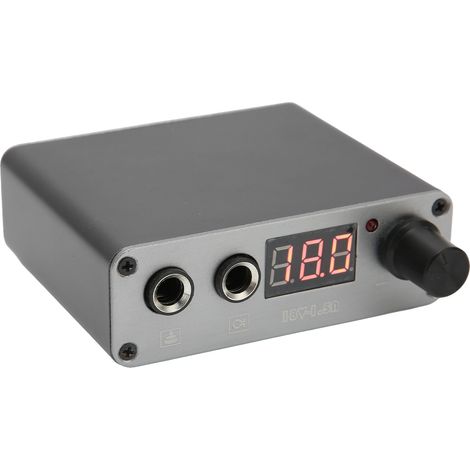 Alimentation professionnelle pour tatouage en alliage, double mode, avec écran LCD, 100-230 V, grise, prise UE (1/5)