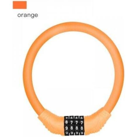 [JAMAIS UTILISÉ] Câble antivol Orange pour vélo, avec code, mini anneau Portable, équipement de cyclisme (1/4)