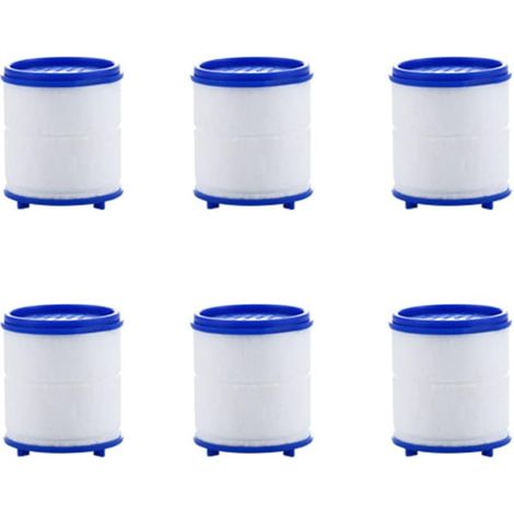 6 Pack Splash Filter Elements, Faucet Head Water Filters Filter Element for Tap Water Filtration Double Filter Element PP Cotton and Calcium Sulfite Ball (1/4)