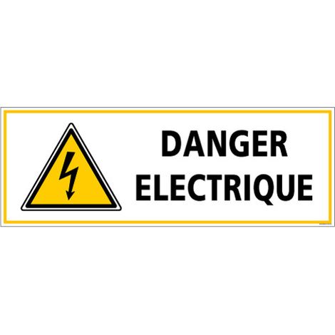 Panneau - DANGER ELECTRIQUE (C1337) - Adhésif - 210 x 75 mm