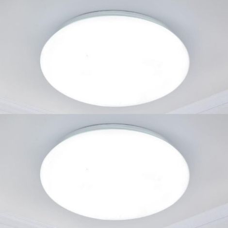 Lot de 2 Plafonnier LED, Luminaire Salle de Bain 18W 3000K/4000K/6000K , Moderne Très mince éclairage de Plafond Etanche , Facile à Installer Ø 33cm (1/5)