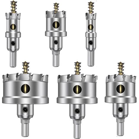 8 PCS Scies Cloches en Alliage de Carbure TCT 16-60mm -Fraise Métal -Foret en Alliage - Multi-dents en Acier Inoxydable Métal Foret Perçage Trou Allié de qualité industrielle coupe trou (1/5)