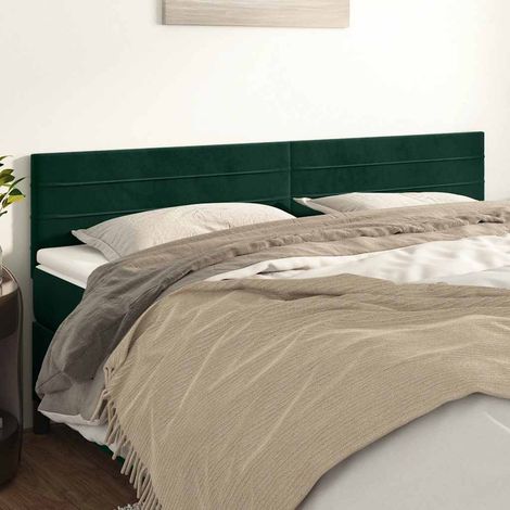Têtes de lit Vert foncé 200x5x78/88 cm Velours (1/5)