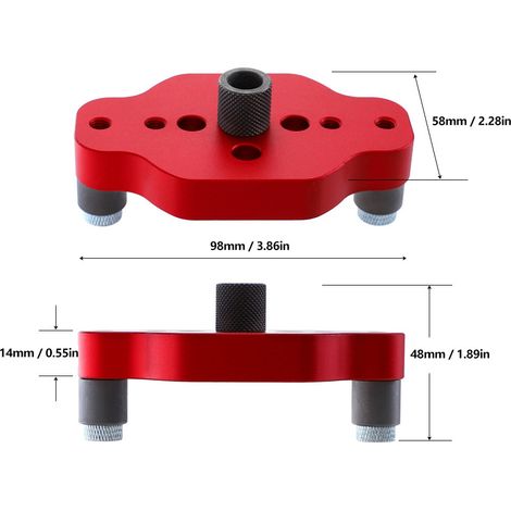 Positionneur de perçage trou droit en alliage d'aluminium pour menuisier bricolage guide perceuse (1/5)